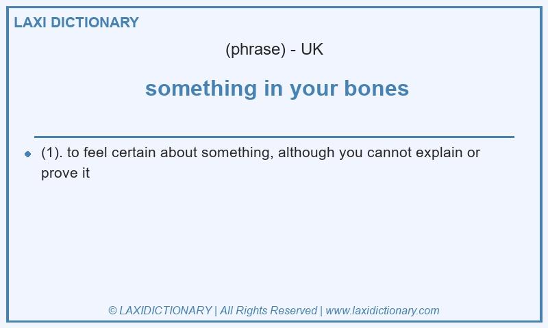 Definition something in your bones in British English