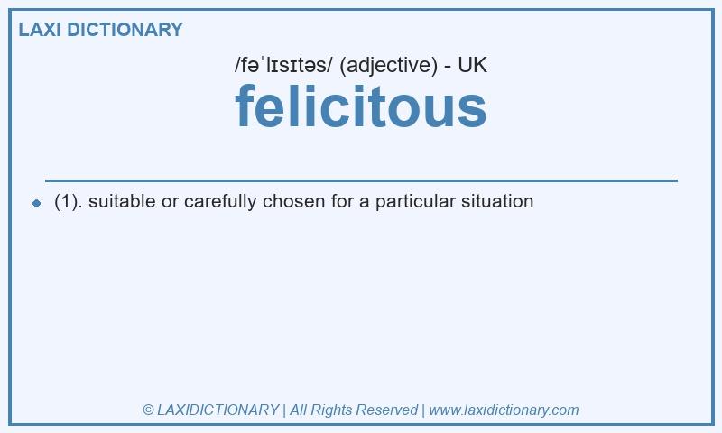 Definition felicitous in British English