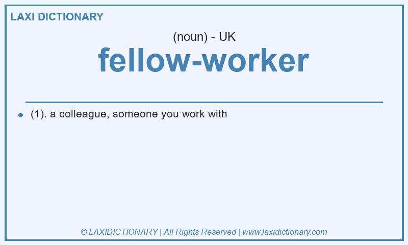 Definition fellow-worker in British English