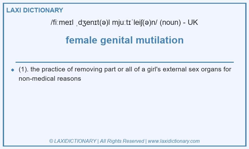 Definition female genital mutilation in British English