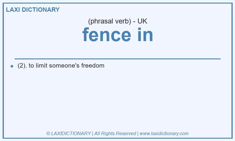 Definition fence in in British English