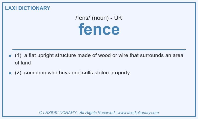 Definition fence in British English