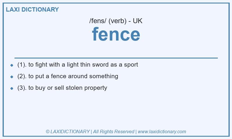 Definition fence in British English