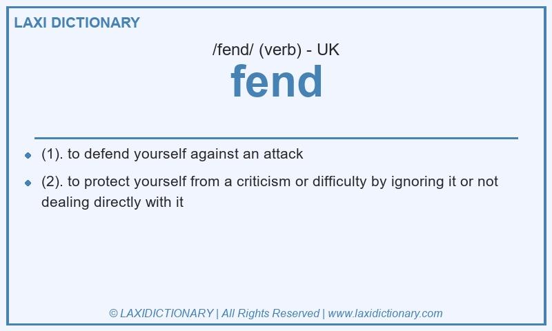 Definition fend in British English