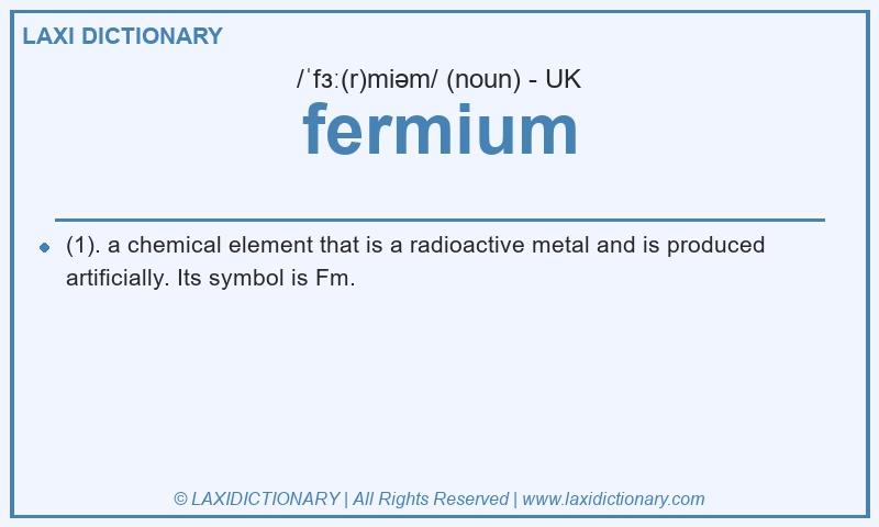 Definition fermium in British English