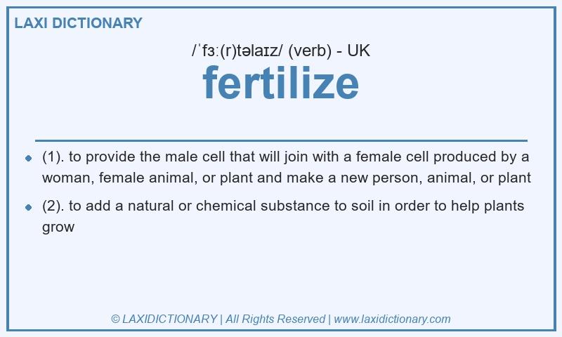 Definition fertilize in British English