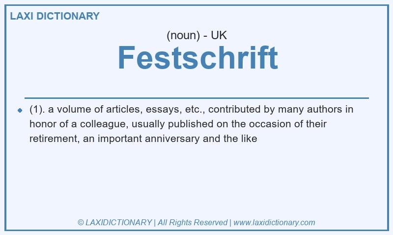 Definition Festschrift in British English