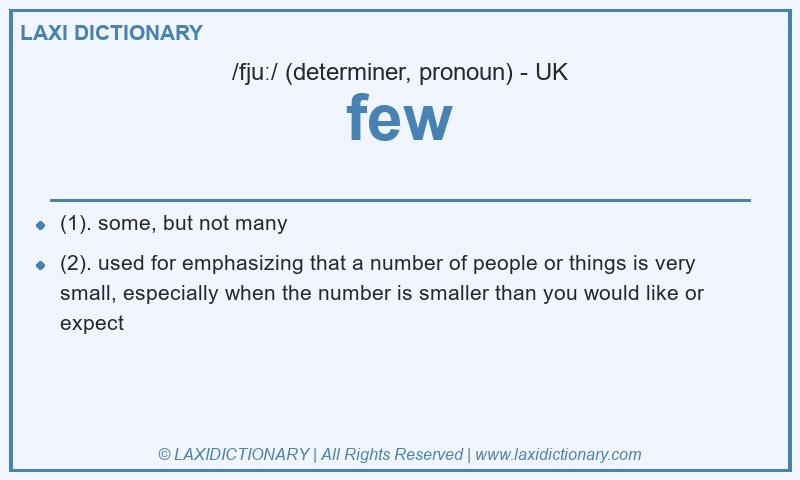 Definition few in British English