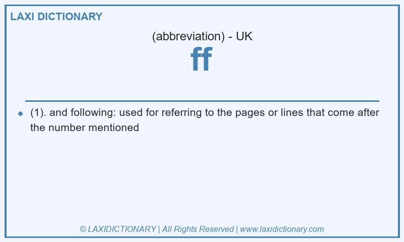 Definition ff in British English