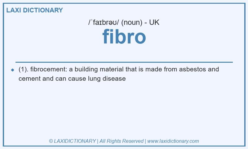 Definition fibro in British English