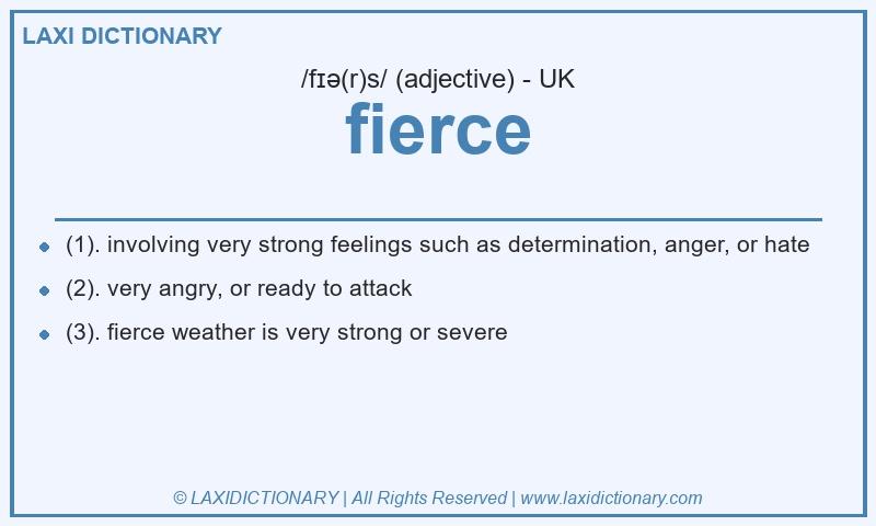 Definition fierce in British English