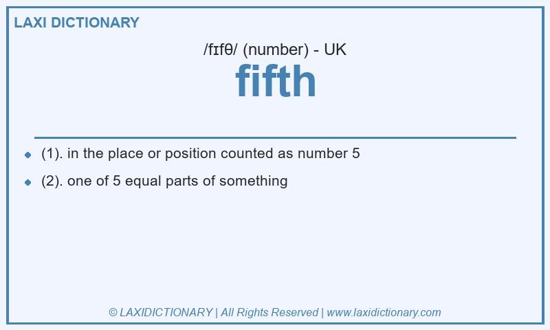 Definition fifth in British English