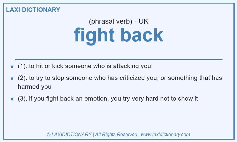 Definition fight back in British English