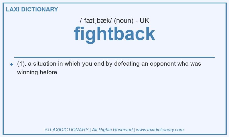 Definition fightback in British English