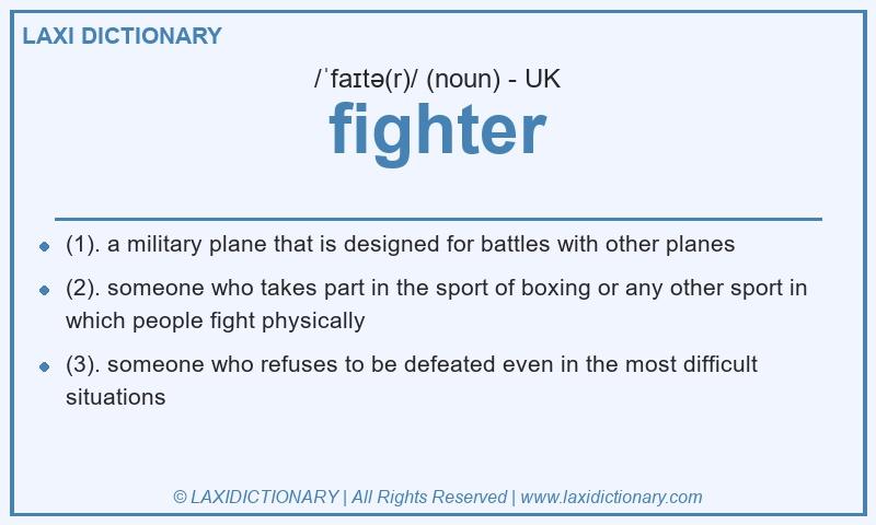 Definition fighter in British English