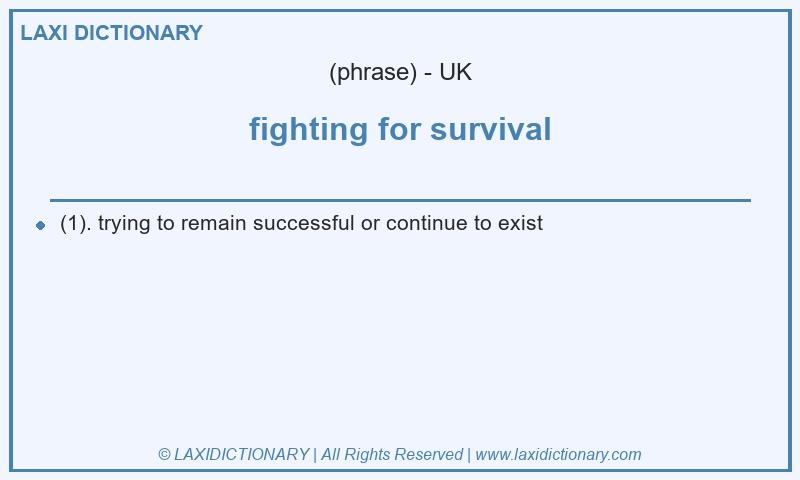 Definition fighting for survival in British English