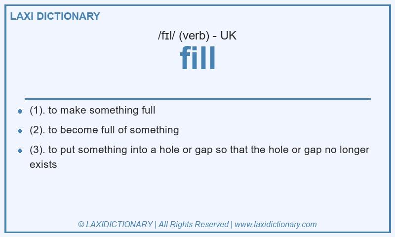 Definition fill in British English