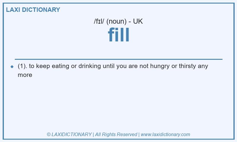 Definition fill in British English