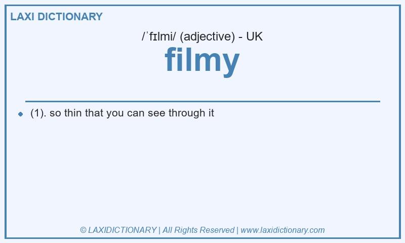 Definition filmy in British English