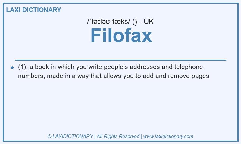 Definition Filofax in British English
