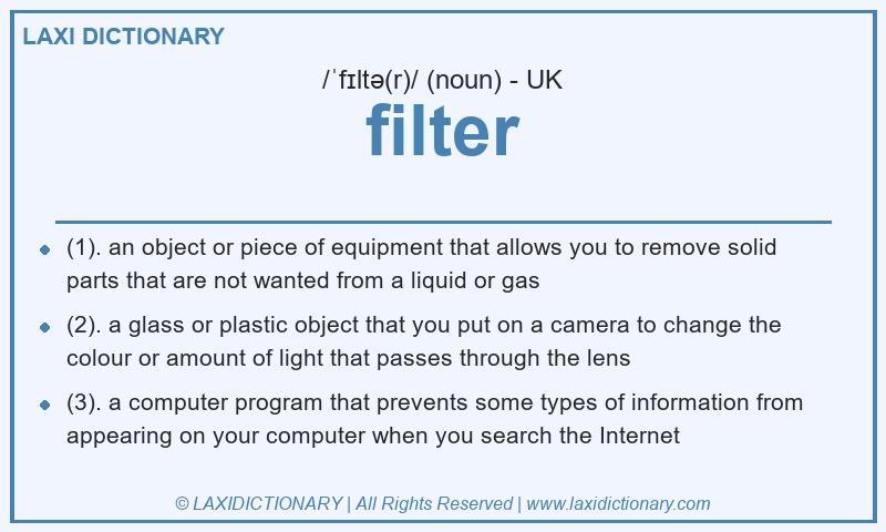 Definition filter in British English