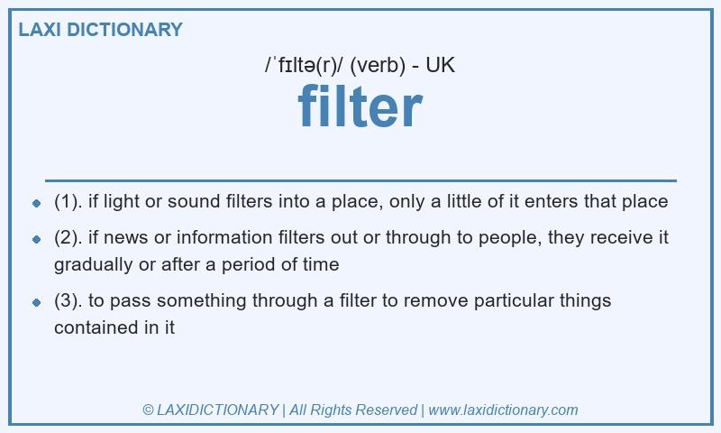 Definition filter in British English