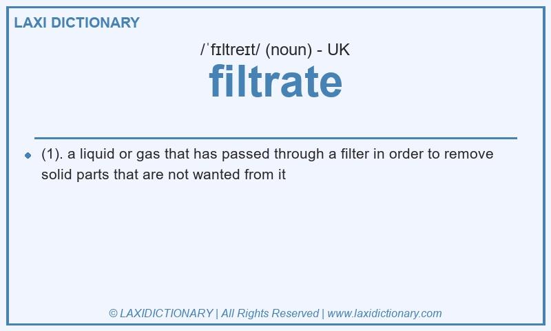 Definition filtrate in British English