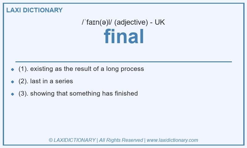 Definition final in British English