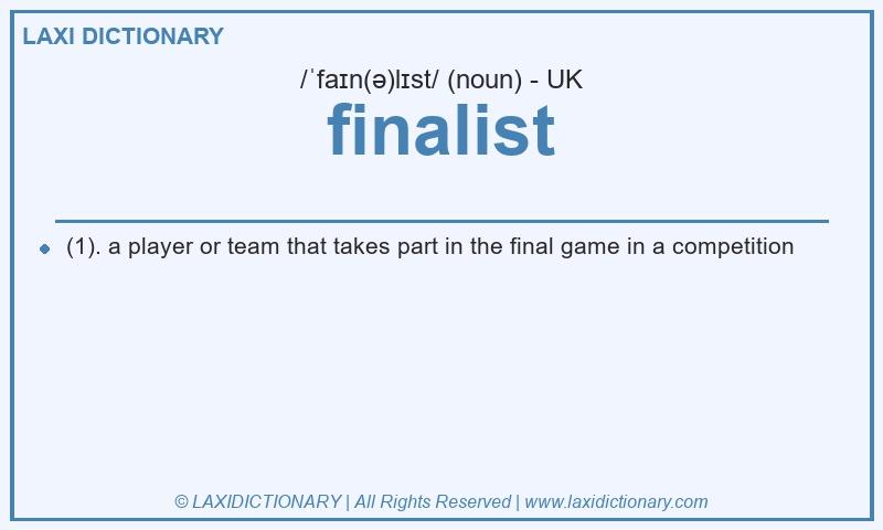 Definition finalist in British English