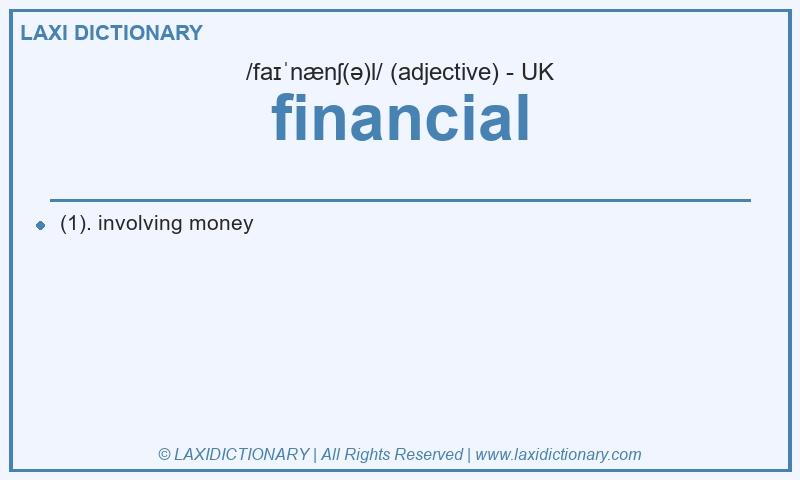 Definition financial in British English