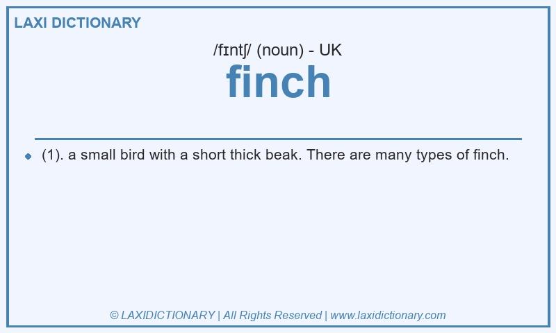Definition finch in British English