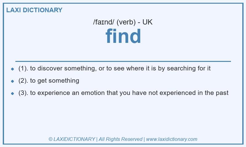 Definition find in British English