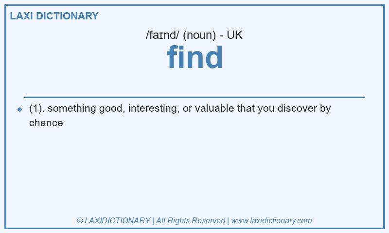 Definition find in British English