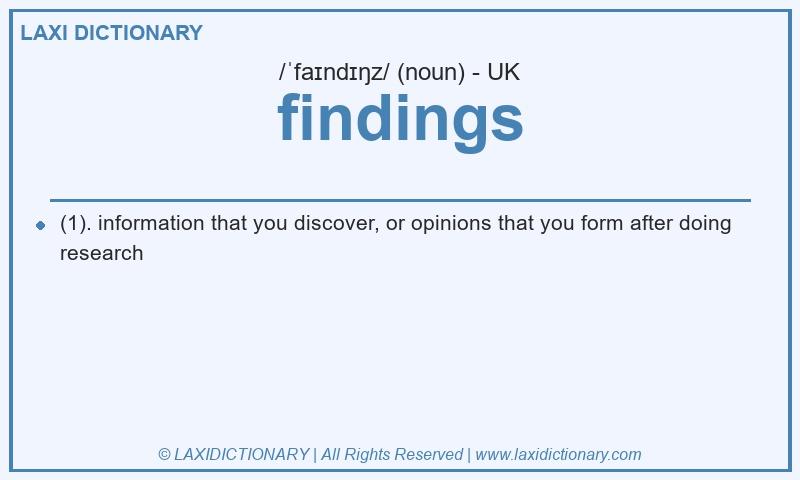 Definition findings in British English