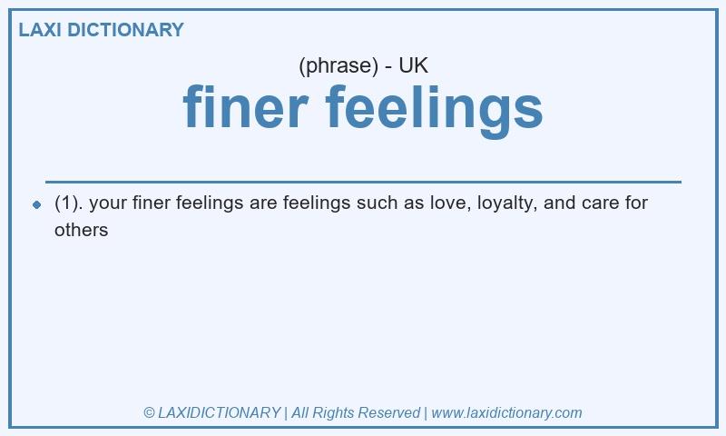 Definition finer feelings in British English