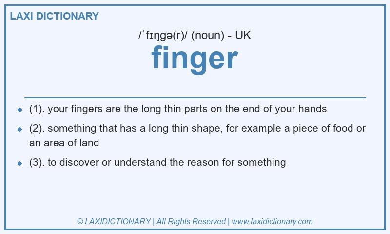 Definition finger in British English