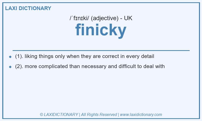 Definition finicky in British English