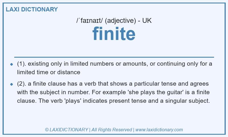 Definition finite in British English