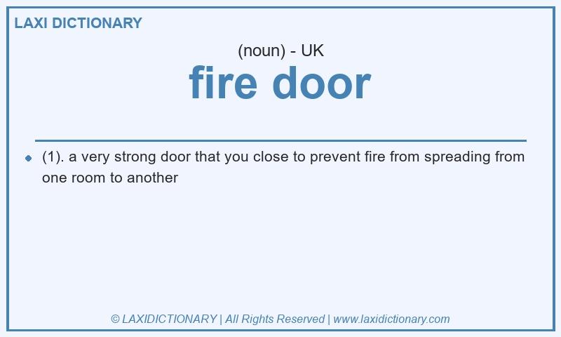 Definition fire door in British English