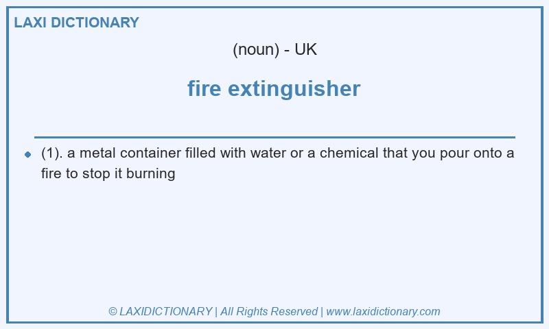 Definition fire extinguisher in British English