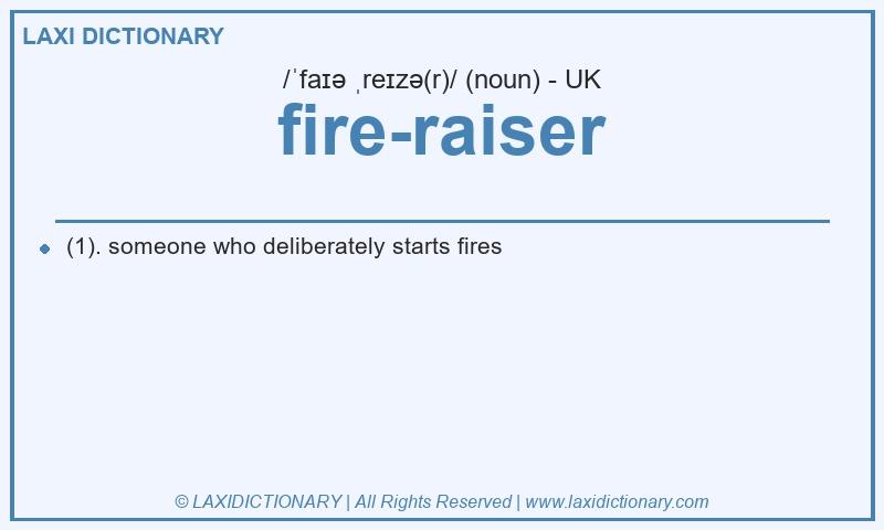 Definition fire-raiser in British English