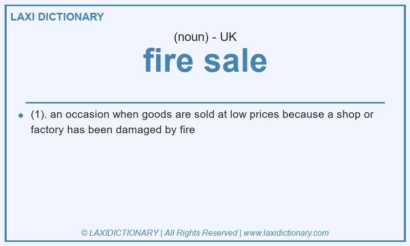 Definition fire sale in British English