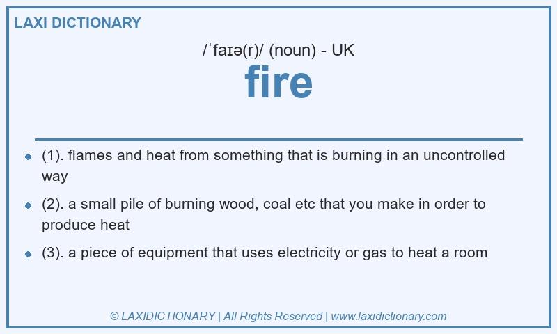 Definition fire in British English