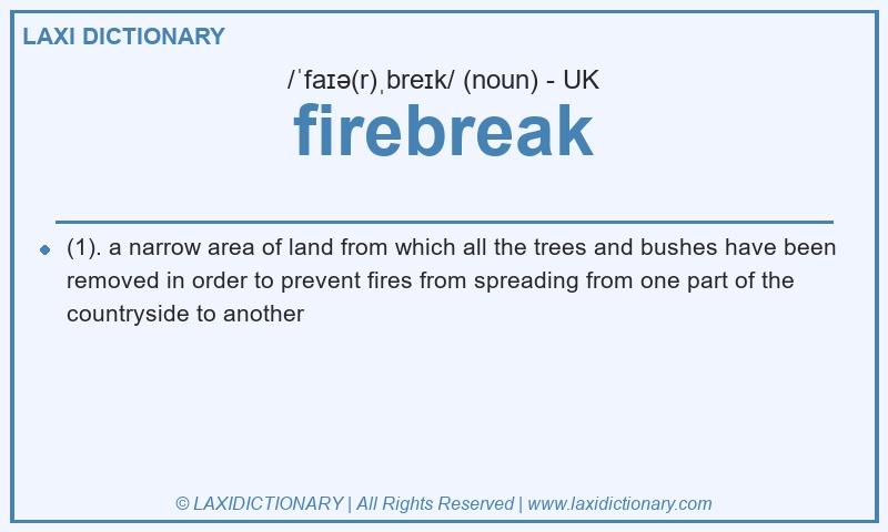 Definition firebreak in British English