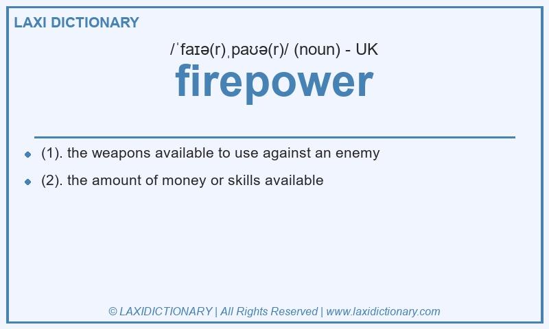 Definition firepower in British English