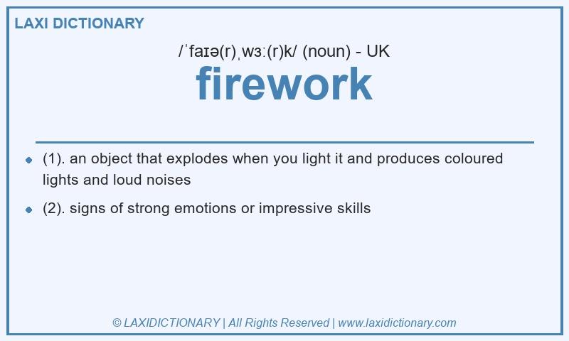 Definition firework in British English