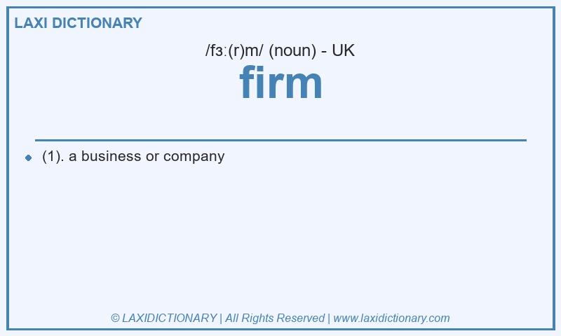 Definition firm in British English