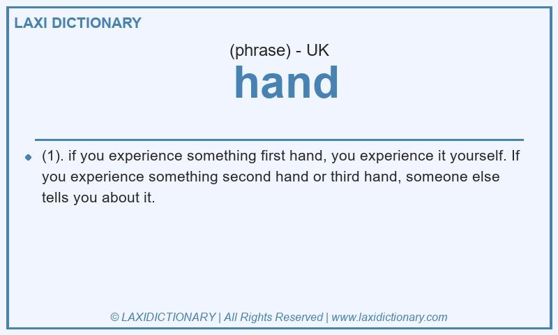 Definition hand in British English