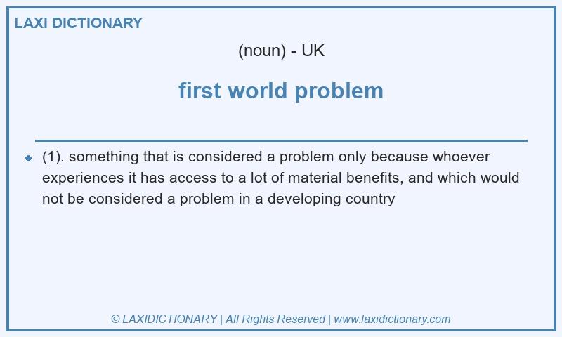 Definition first world problem in British English