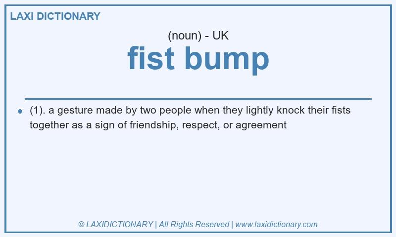 Definition fist bump in British English